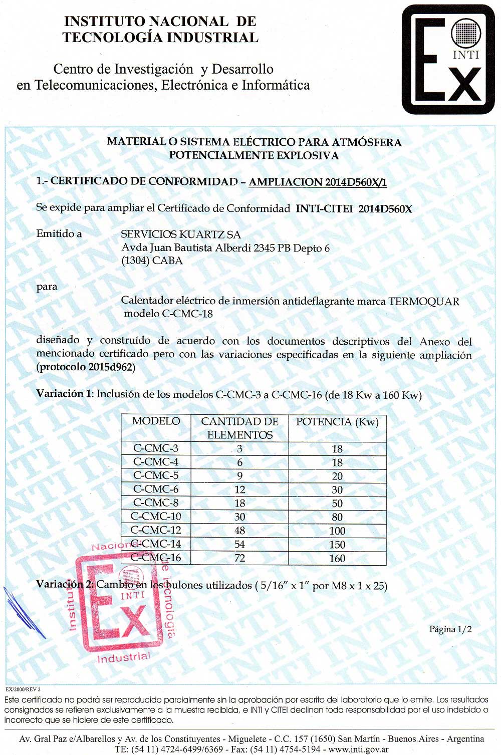 certificaciones servicios kuartz